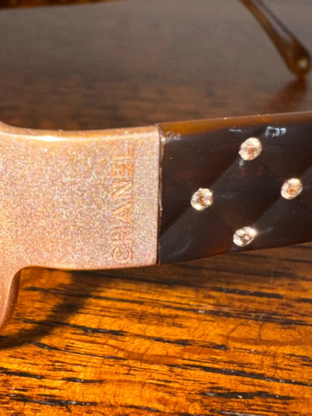 CHANEL Vintage Metal Frame Sunglasses with Orange Tinted Lenses
